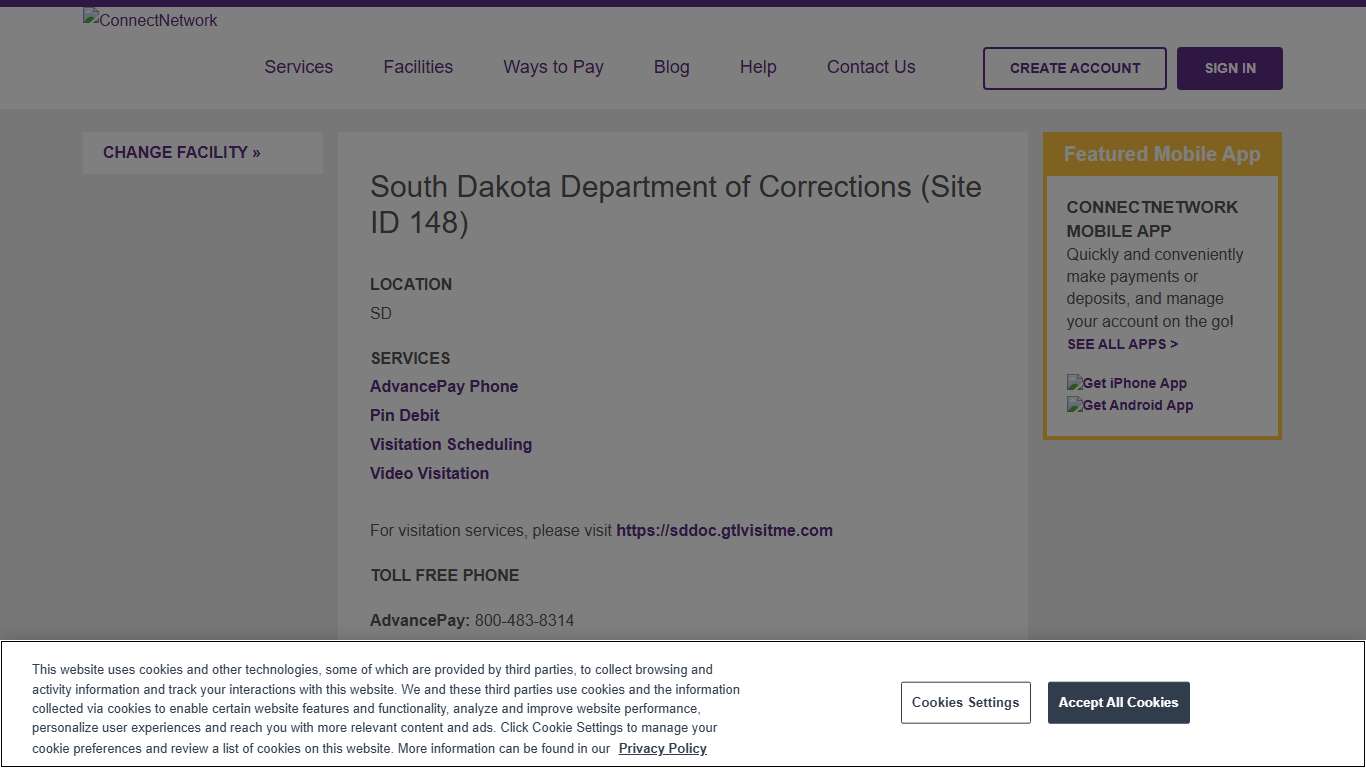 South Dakota Department of Corrections ConnectNetwork